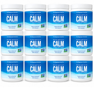 Natural Vitality Calm Magnesium Powder 8oz Unflavored | PACK OF 12 | EXP 10/2027