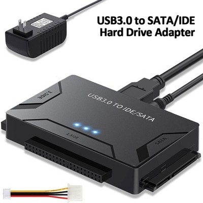 USB3.0 to SATA/IDE External Hard Drive Dock Station for 2.5/3.5in HDD SSD DVD CD