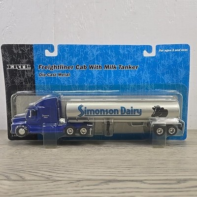2002 Ertl Freightliner Cab Semi Truck With Milk Tanker Simonson Dairy 1/64 *NEW*