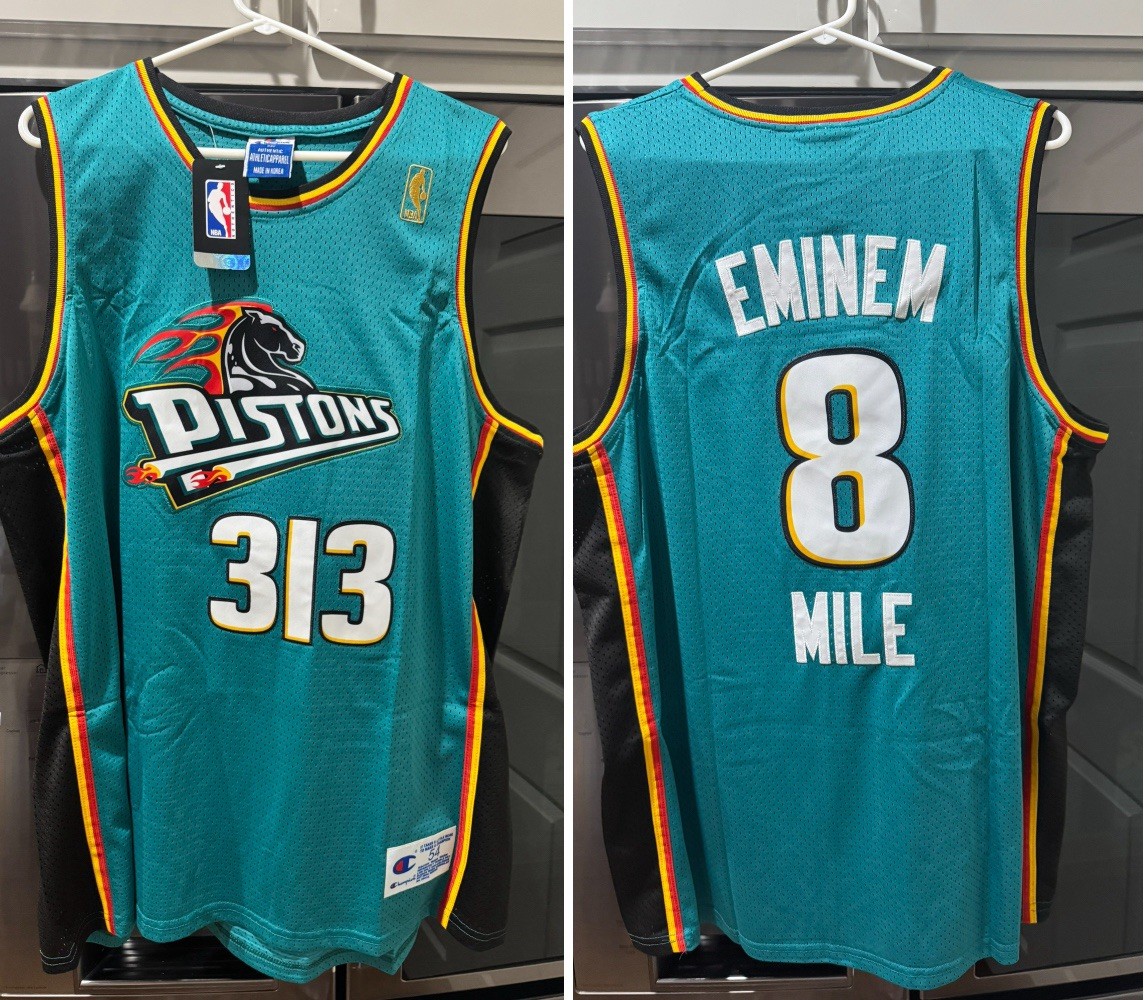 Eminem 8 Mile Detroit Pistons NBA Basketball Jersey 2xl 54 | eBay