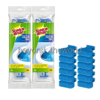 3M Scotch Brite Clean Stick Refill 12ea Disposable Toilet Bowl Cleaner Tracking 
