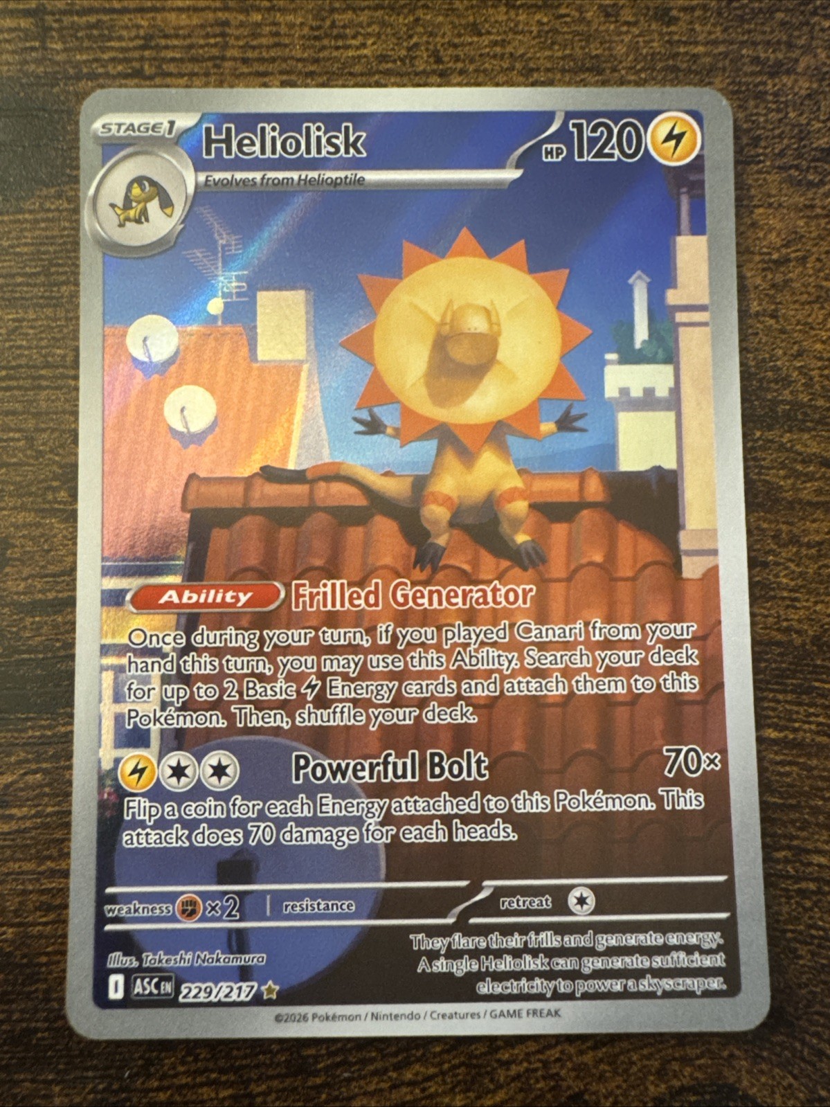 Heliolisk 229/217 Illustration Rare Ascended Heroes Pokemon Holo Near Mint