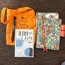  Used Hobonichi Techo Goods Set 2012 Liberty Emily Cover Ballpoint Pen Bag