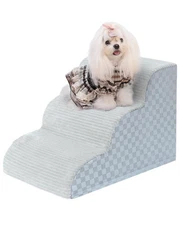 Dog Stairs Ramp for Couch 15.7" H, 3-Step Pet Stair for Small Dogs with Foam