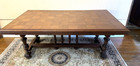 French Antique  Oak Renaissance Parquetry Top Dining Table| c.1880