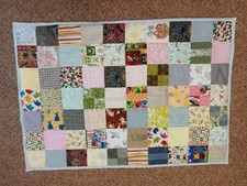 38" X 54" homemade patchwork hand-knotted crib comforter baby quilt  5