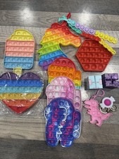 Push Pop Fidget Toys Lot Of 12 Among Us Backpack Charm Key Chains Bracelets