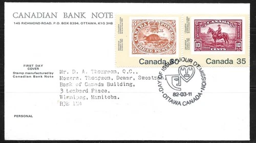 Canada 1982 - #910-911 Combo Pair FDC - Canadian Bank Note Cachet