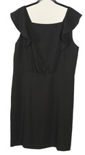 Loft Dress Women’s 14 Black A Line Sleeveless Ruffles Lined