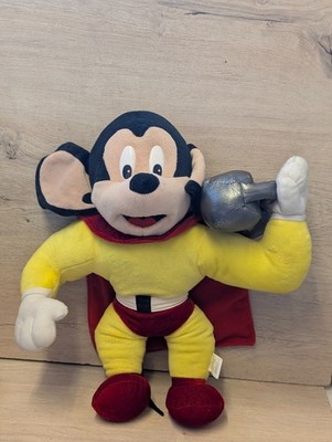 Vintage Mighty Mouse Plüschtier Heben Silber Hantel Gewicht Terrytoons Viacom