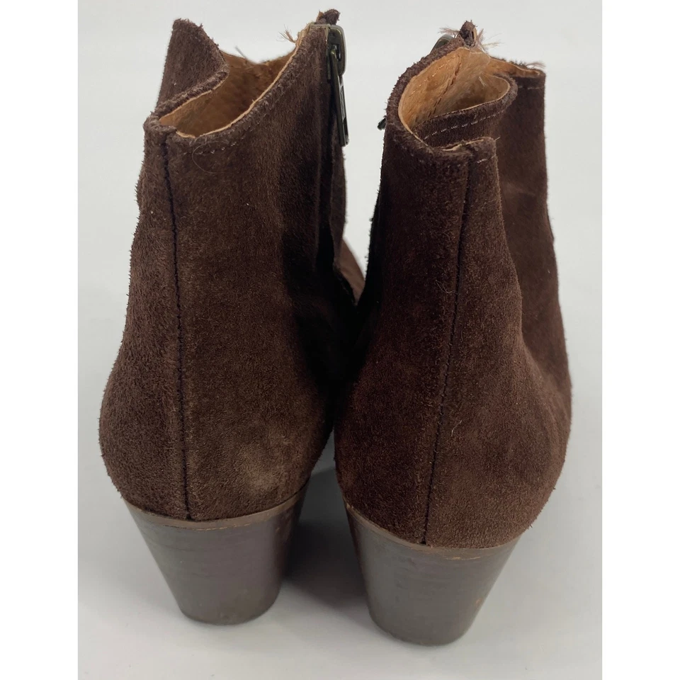 Eden Mujer 7 Marrón Gamuza Western Botín Slip On Tacón Punta Redonda Botines Foto 4 de 4