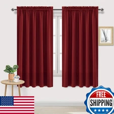 DWCN Burgundy Blackout Curtains 52x63" Thermal Insulated Privacy Energy Saving 2