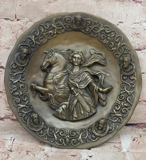 Art Deco Sculpture Athena War Goddess Woman With Horse Bronze Statue Decor Gift