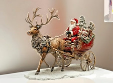 2D Flat Acrylic Christmas Santa Reindeer Table Decor with stand 5"