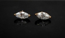 2Ct Marquise Lab-Created Diamond Women's Stud Earrings 14K Yellow Gold Plated