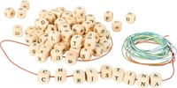 Small Foot 7553 Bastel-Set Buchstabenketten Spiel FäDelspiel, Natur