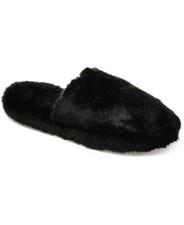 Journee Collection Women's Cozey Backless Slipper, Black Size 9M