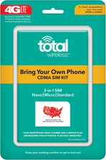 TracFone Total Wireless Universal CDMA SIM Kit Prepaid Carrier Locked -White