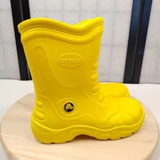 Crocs Georgie Yellow Rubber Waterproof Rain Boots Women US 6-7 (Small)