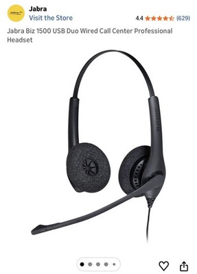 Jabra Biz 1500 USB Mono/Duo Headset Black New In Bag Free Shipping
