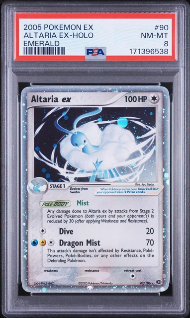 2005 Pokemon Ex Emerald #90 Altaria Ex Holo PSA 8 NM-MT NEW CERT!