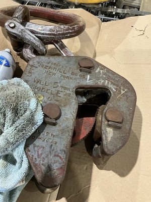 Merrill Brothers Model E 5 Ton Sheet Metal Plate Grab Lifter Grip 1-1/4 To 2-1/2