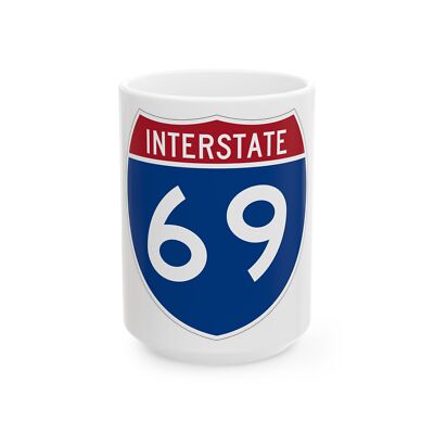 Interstate 69 (U.S. Highways) White Coffee Mug