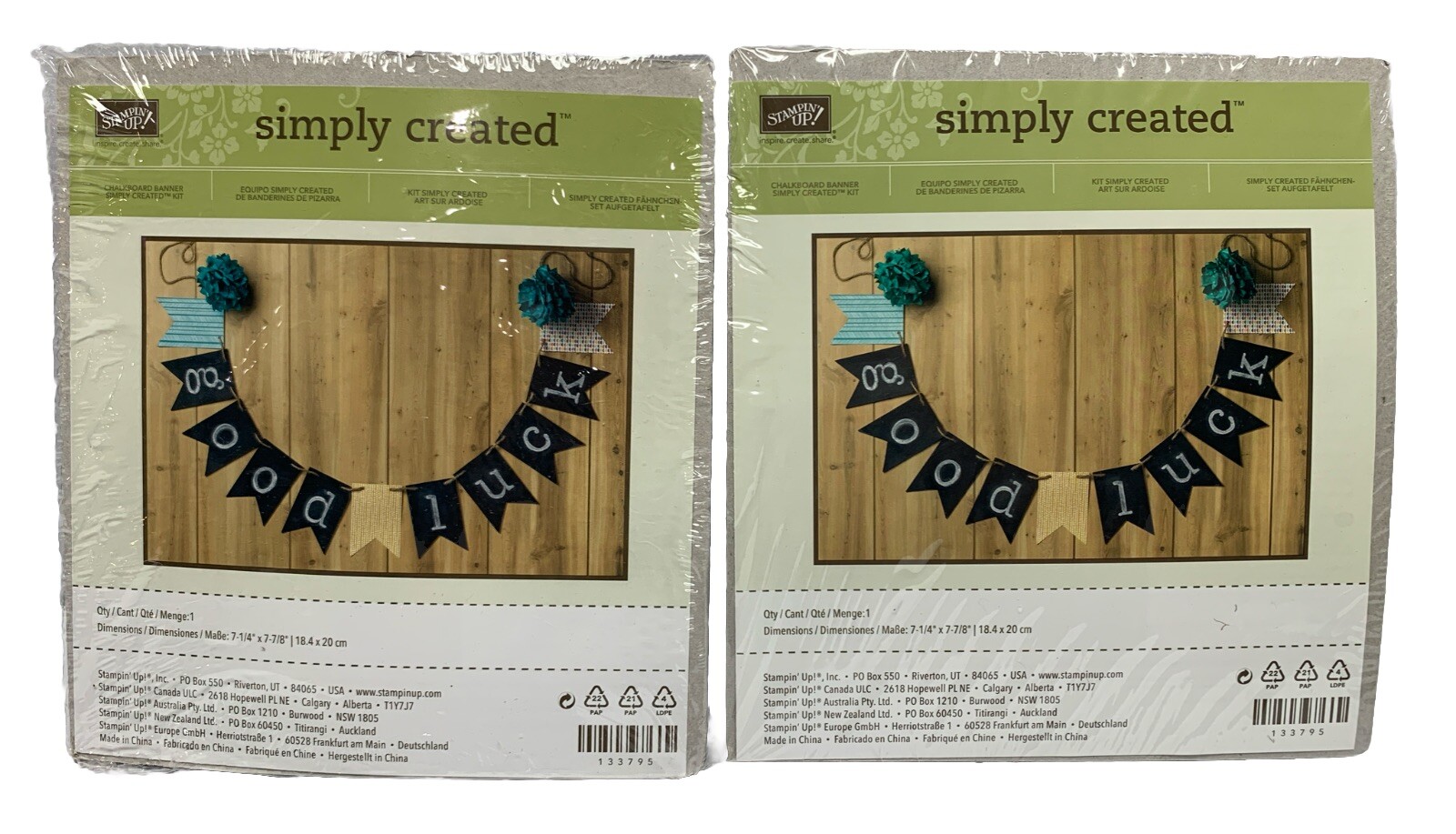 (2) Stampin Up Simply Created Chalkboard Banner Kit Kits RETIRED Celebrations ￼
