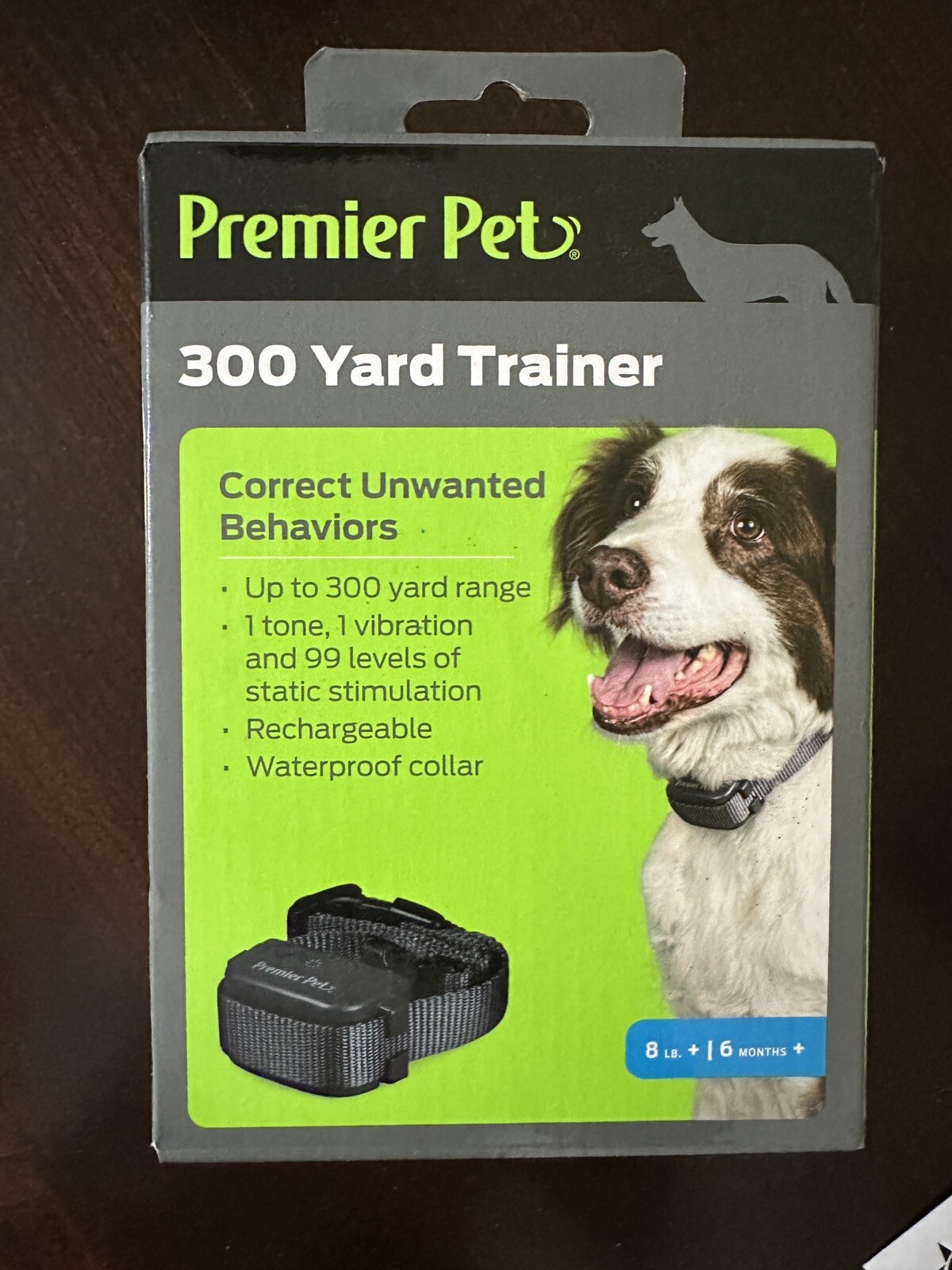 Premier Pet 300 Yard Trainer Collar for 8lb/6month+ Dogs Rechargeable