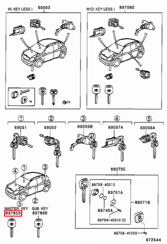 Genuine Camry SXV20 MCV36 MCV30 3.0 2.2 Transponder Master Key Blank Uncoded - Picture 2 of 24