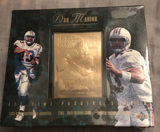 Dan Marino 1995 Upper Deck 23kt Gold All Time Passing Leader Card 