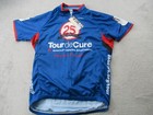 Primal Men's Cycling Jersey Medium Short Sleeve Tour de Cure Blue Raglan