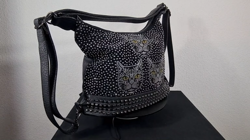 Bucket Handtasche Katzen - Variabel Henkeltasche Schultertasche Rucksacktasche - Video 1 von 1