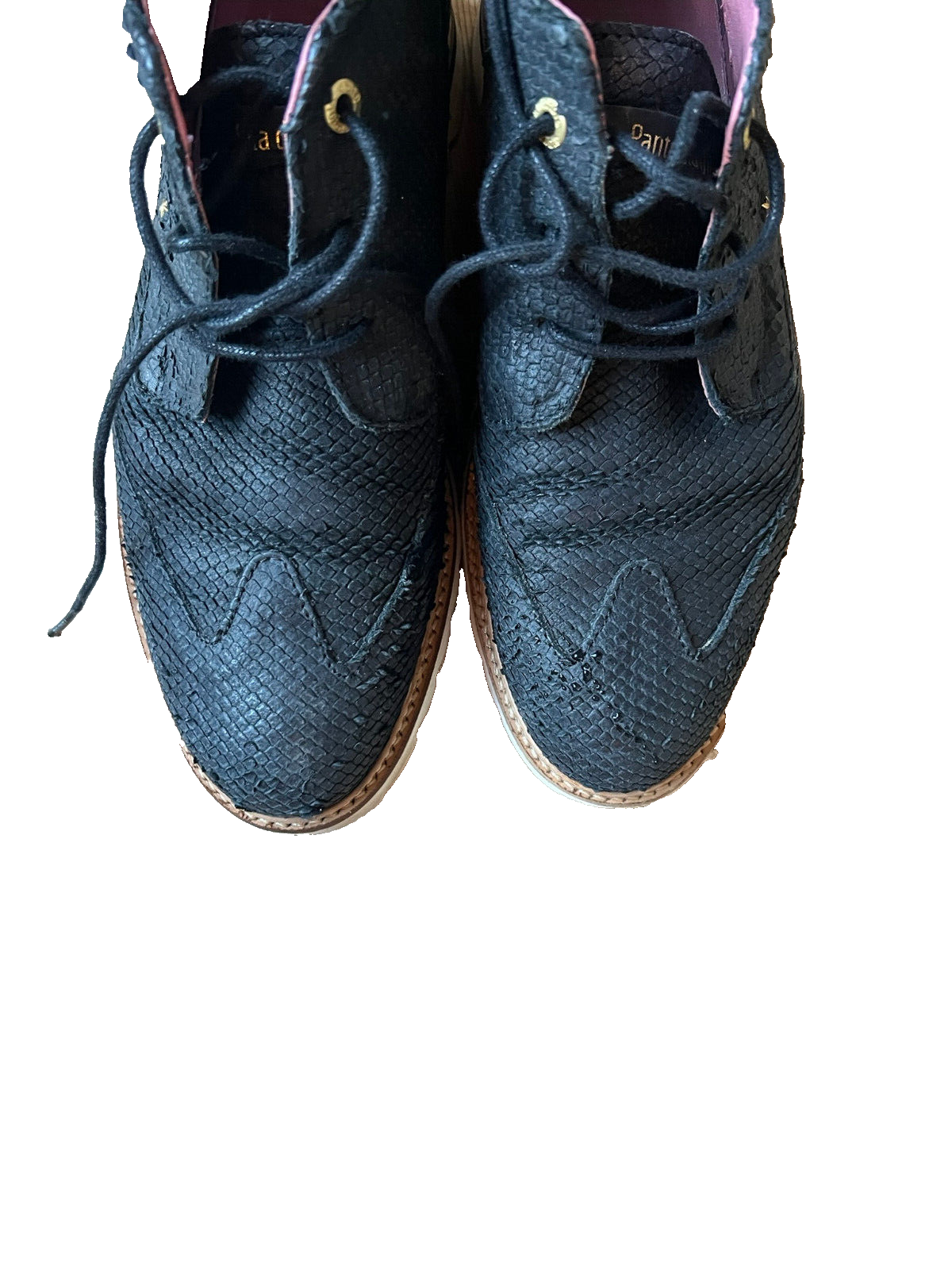 PANTOFOLA D’ORO Pantofola d'Oro scarpe 41 stivali Budapest neri pelle effetto serpente sneaker