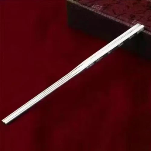 Certified 70g Solid 999 Sterling Silver A Pair Chopsticks Family - Picture 9 of 13