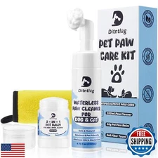 Dog Paw Care Kit - Paw Cleaner for Dogs and Cats, No-Rinse Foaming with Built