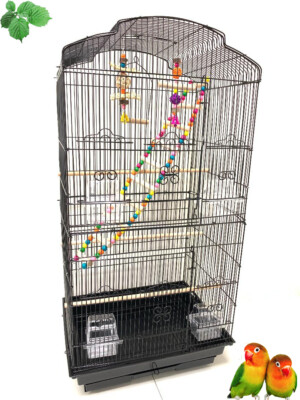 Large Portable Bird Flight Cage Play TOY Canary Aviary Cockatiel LoveBird Finch 