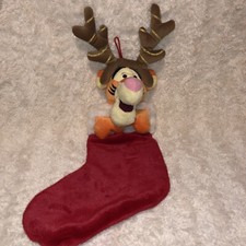 Winnie The Pooh Reindeer Tigger Vintage Plush 3D Soft Toy Christmas Stocking