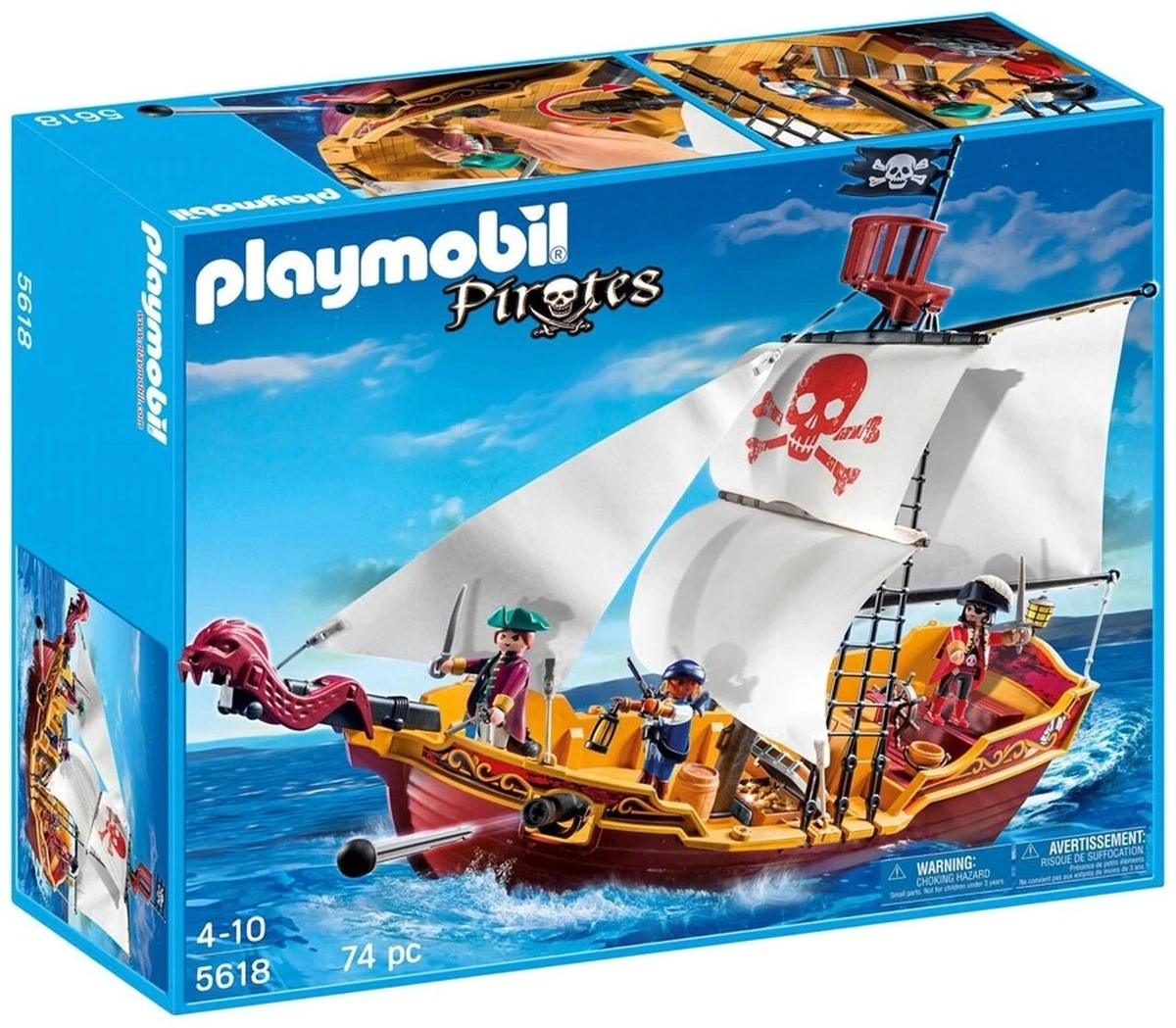 Playmobil Pirates 5618 Red Serpent Pirate Ship With Cannon BRAND NEW SEALED