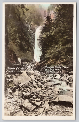 #ad Spray of Pearls Falls Indian River park Wigwam Inn Vancouver B.C. RPPC Colored $7.99