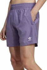Adidas Men's Originals Solid Trefoil Swim Wear Shorts Tech Purple Size Large