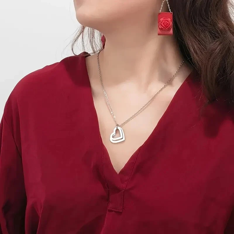 Namenskette Gravur Familienkette Anhänger mit Namen Herz Anhänger Halskette - Bild 4 von 4