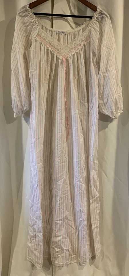 Vtg Miss Elaine Set Long Nightgown & Robe Size Small - Image 4 of 4