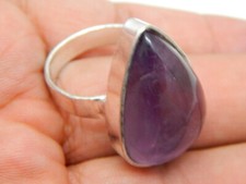Natural Amethyst GemStone Ring 925 Sterling Silver Plated Jewelry Size 8