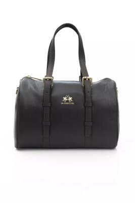 La Martina Men's Black Calfskin Messenger Bag One Size