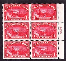 US Q1 1c Parcel Post Mint Plate #6330 Block of 6 F-VF OG NH