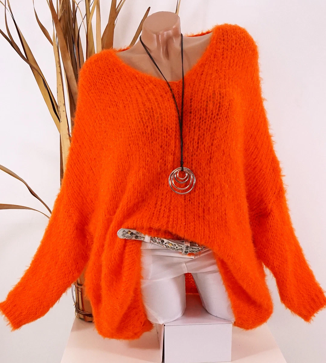 Falke Vorteil Miniatur pullover orange damen v ausschnitt Plus