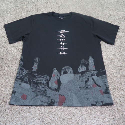 Uniqlo Shirt Mens Extra Large XL Black Akatsuki Itachi Uchiha Naruto Graphic Tee