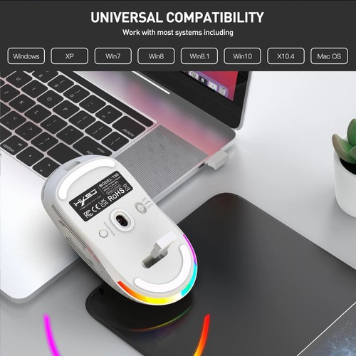 Gaming Maus LED Zocken Design Für PC & Laptop Licht Beleuchtung Geschenk Weiß - Bild 6 von 6