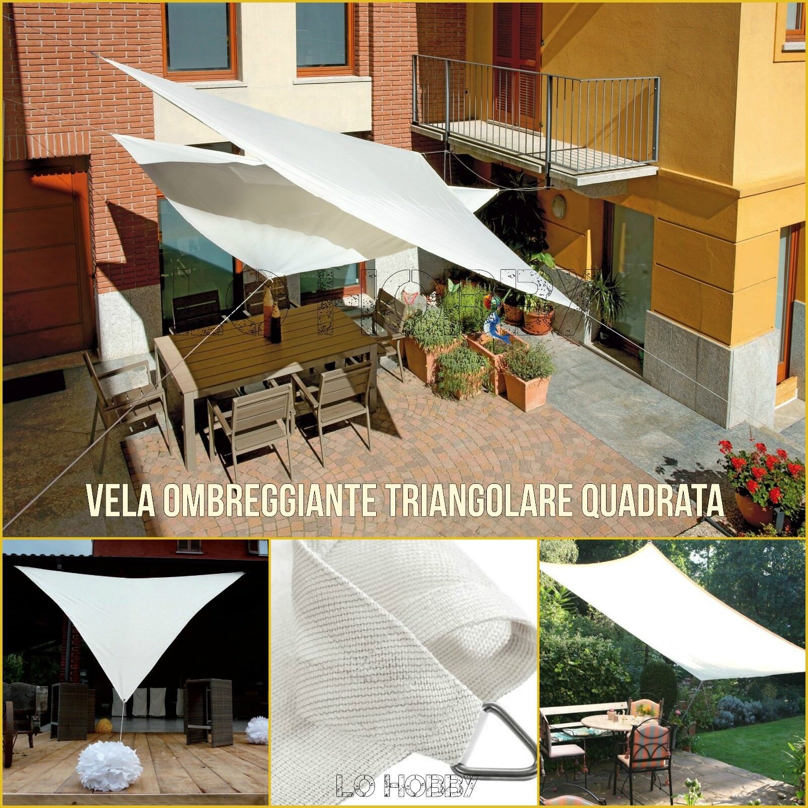 Vela Ombreggiante Bianca Da Giardino Vele Tenda Da Sole Telo Parasole Ombra Teli Ebay